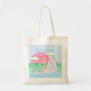 Rio de Janeiro Brasilien Reisen Art Blue Illustrat Tragetasche