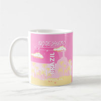 Rio de Janeiro Brasilien Reisen Art Pink Illustrat