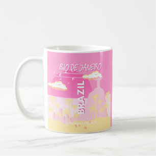 Rio de Janeiro Brasilien Reisen Art Pink Illustrat Kaffeetasse