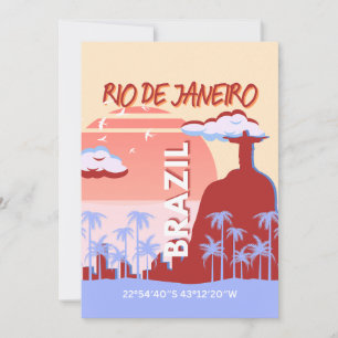 Rio de Janeiro Brasilien Reisen Art Retro Poster Feiertagskarte
