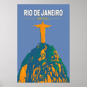 Rio De Janeiro Brasilien Reisen Kunst Vintag Poster