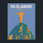 Rio De Janeiro Brasilien Reisen Kunst Vintag Postkarte<br><div class="desc">Rio De Janeiro retro Vektor Reise Design. Christ The Redeemer ist eine Art-Déco-Statue Jesu Christi in Rio de Janeiro,  Brasilien,  erstellt von dem französischen Bildhauer Paul Landowski und gebaut von dem brasilianischen Ingenieur Heitor da Silva Costa.</div>