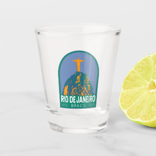 Rio De Janeiro Brasilien Reisen Kunst Vintag Schnapsglas