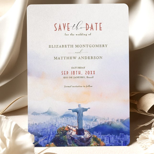 Rio de Janeiro Brasilien Save the Date Christist Einladung (Von Creator hochgeladen)