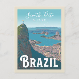 Rio De Janeiro, Brasilien   Save The Date Einladungspostkarte
