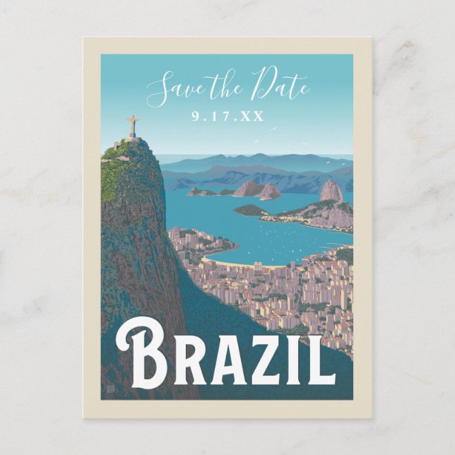 Rio De Janeiro, Brasilien | Save The Date Einladungspostkarte (Vorderseite)