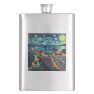 Rio De Janeiro Brasilien Starry Night Flachmann