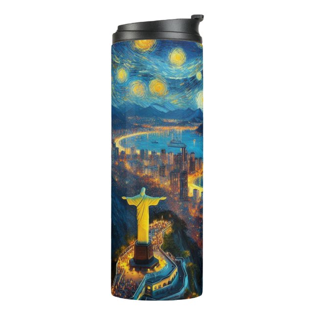 Rio De Janeiro Brasilien Starry Night Thermosbecher (Nach links gedreht)