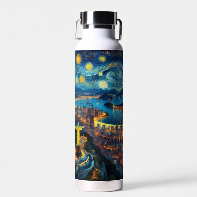 Rio De Janeiro Brasilien Starry Night Trinkflasche (Vorne)