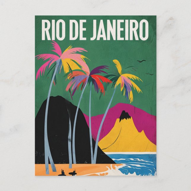 Rio De Janeiro, Brasilien, Strandszenario Postkart Postkarte (Vorderseite)