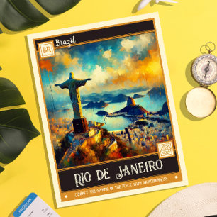 Rio de Janeiro, Brasilien   Vintage-Gemälde Postkarte