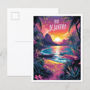 Rio de Janeiro Brasilien Vintage Reise Postkarte