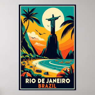 Rio de Janeiro Brasilien Vintage Travel Poster
