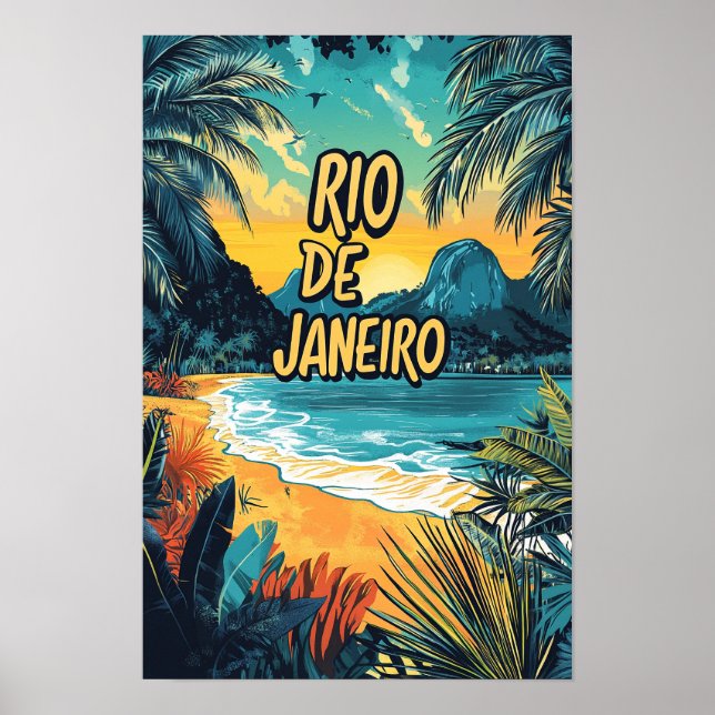 Rio de Janeiro Brasilien Vintage Travel Poster (Vorne)