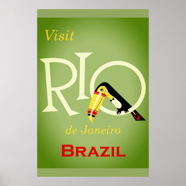 Rio de Janeiro Brasilien Vintage Travel Poster (Vorne)