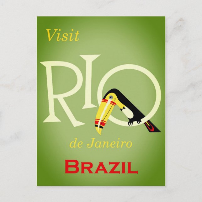 Rio de Janeiro Brasilien Vintage Travel Poster Postkarte (Vorderseite)