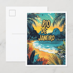 Rio de Janeiro Brasilien Vintage Travel Postkarte