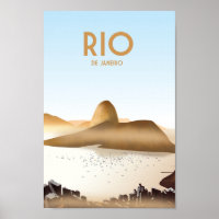Rio de janeiro BrasilienTravel Poster copana caban