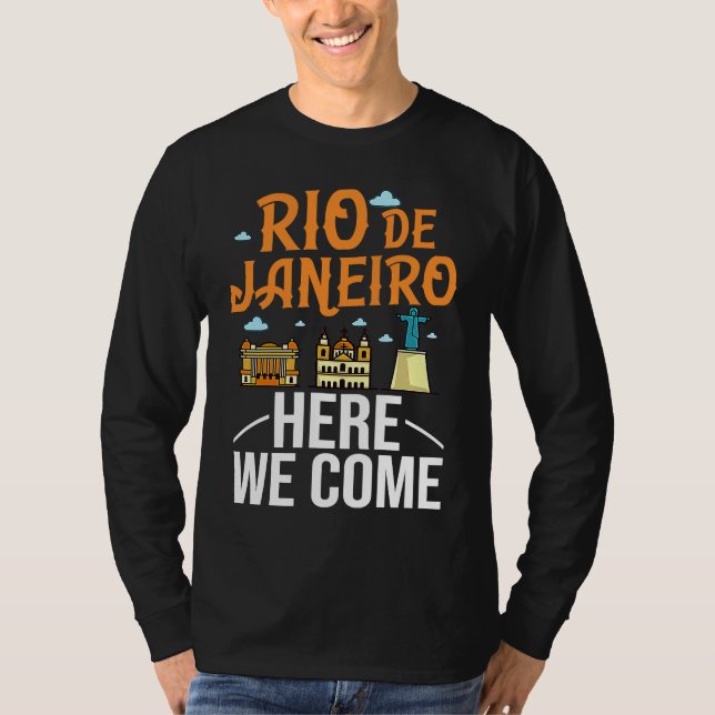 Rio de Janeiro Brazil City Trip Skyline Map Travel T-Shirt (Vorderseite)