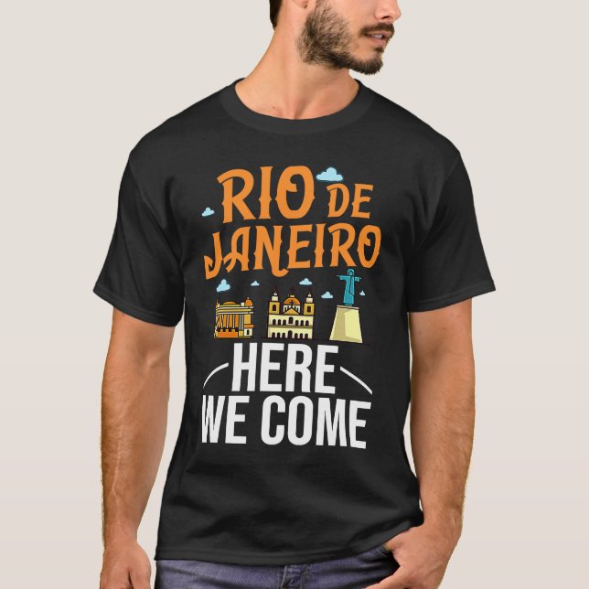 Rio de Janeiro Brazil City Trip Skyline Map Travel T-Shirt (Vorderseite)