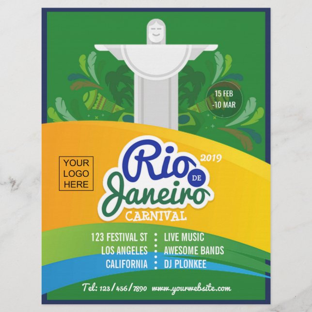 Rio de Janeiro Carnival angepasstes Logo und Foto  Flyer