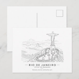 Rio de Janeiro Christus der Erlöser Kunst Postkarte