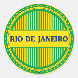 Rio de Janeiro City Pride – Brazilian Identity Runder Aufkleber