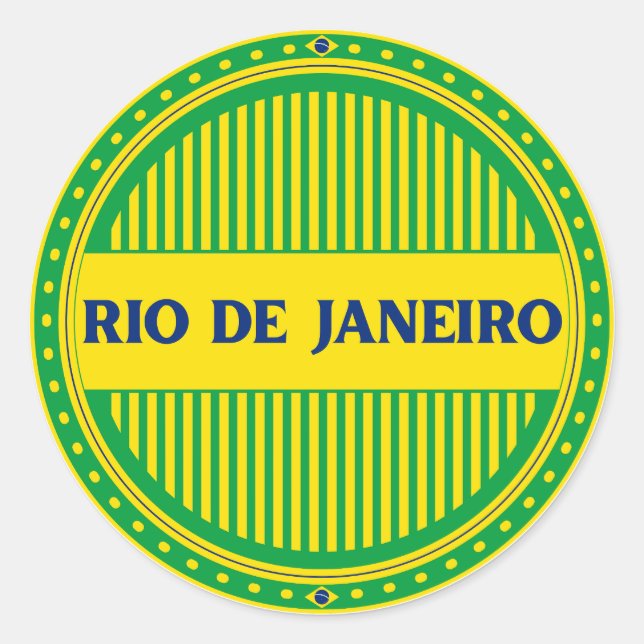 Rio de Janeiro City Pride – Brazilian Identity Runder Aufkleber (Vorderseite)