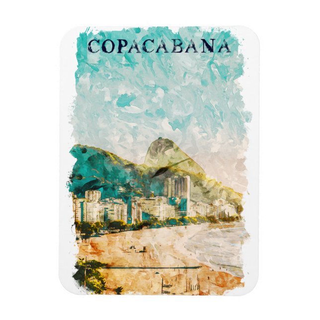Rio de Janeiro Copacabana Beach Malerei Magnet (Vertikal)
