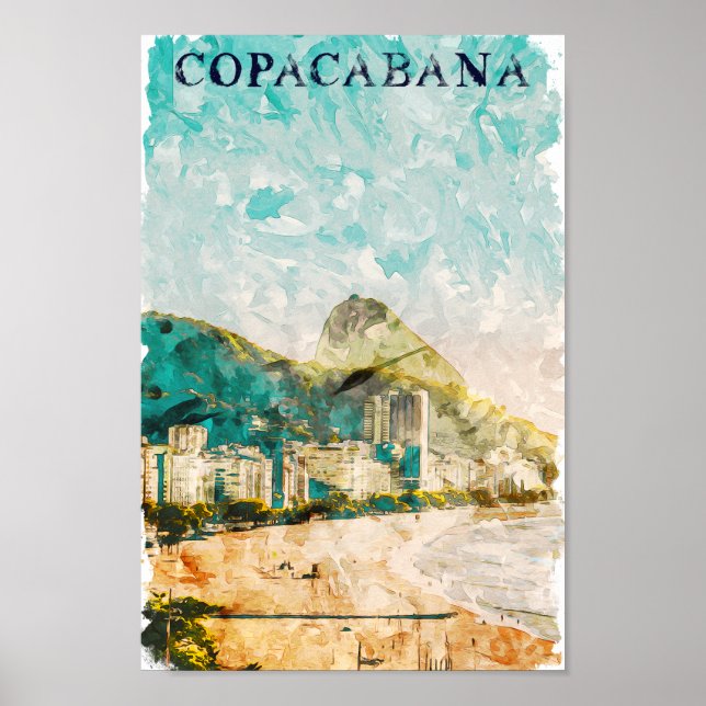 Rio de Janeiro Copacabana Beach Malerei Poster (Vorne)