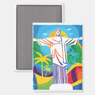 Rio de Janeiro Cristo Redentor Brasilien farbenfro Magnet