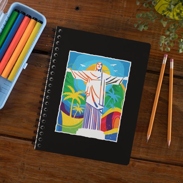 Rio de Janeiro Cristo Redentor Brasilien farbenfro Notizblock (rio de janeiro cristo redentor notebook)