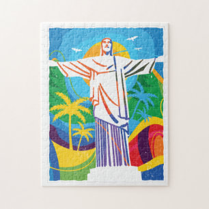 Rio de Janeiro Cristo Redentor Brasilien farbenfro Puzzle