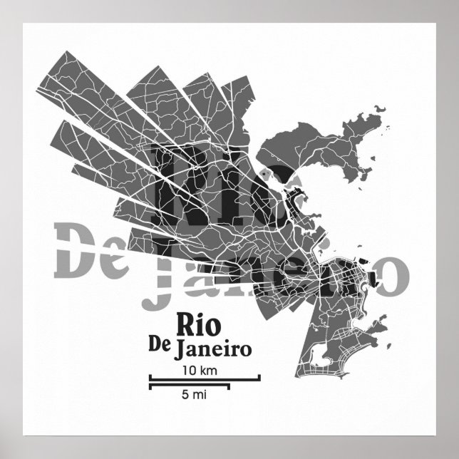 Rio De Janeiro Map Poster (Vorne)