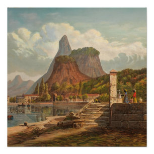 Rio de Janeiro, Mont Corcovado und Botafago Bay Poster