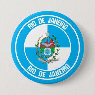Rio de Janeiro Runde Emblem Button