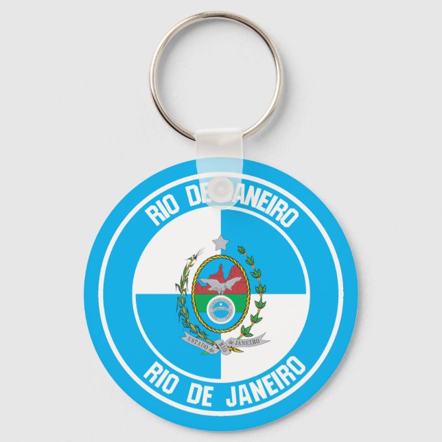 Rio de Janeiro Runde Emblem Schlüsselanhänger (Vorderseite)