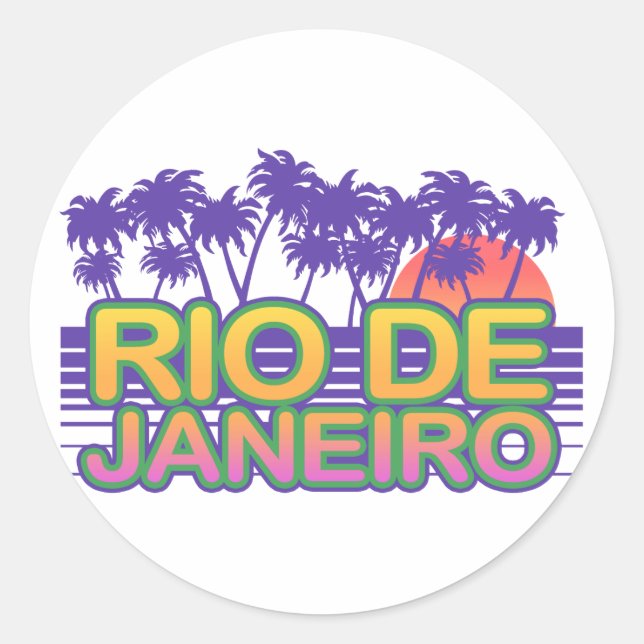Rio De Janeiro Runder Aufkleber (Vorderseite)