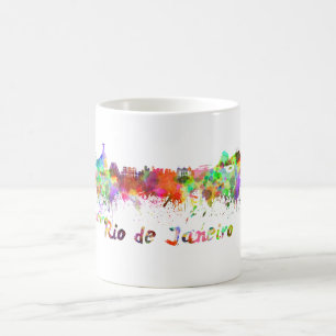 Rio De Janeiro skyline im Watercolor Kaffeetasse
