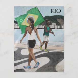 Rio de janeiro Strandfahnen Postkarte