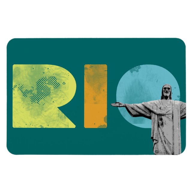 Rio de janeiro und Cristo redentor Magnet (Horizontal)
