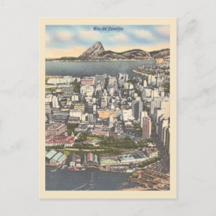 Rio de Janeiro Vintage 1940er Jahre Stadtansicht Postkarte