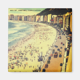 Rio de Janeiro, Vintager Strand von Copacabana, Br Magnet