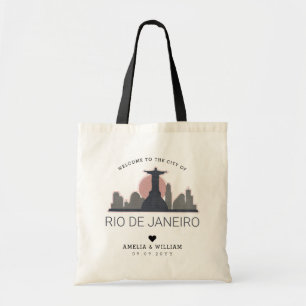 Rio De Janeiro Wedding   Stylized Skyline Tragetasche