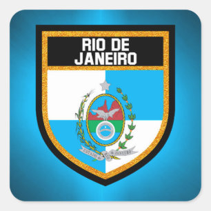 Rio- de Janeiroflagge Quadratischer Aufkleber