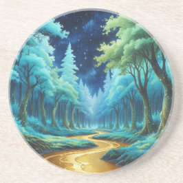 Río de Oro en Bosque de Fantasía Getränkeuntersetzer