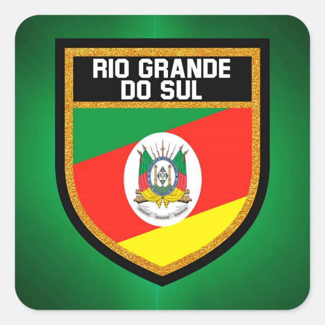 Rio Grande do Sul Flag Quadratischer Aufkleber (Vorderseite)