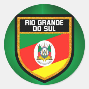 Rio Grande do Sul Flag Runder Aufkleber