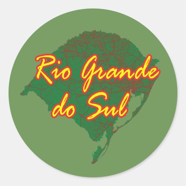 Rio Grande do Sul Runder Aufkleber (Vorderseite)