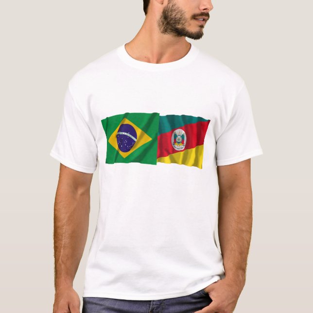 Rio Grande do Sul u. Brasiliens wellenartig T-Shirt (Vorderseite)